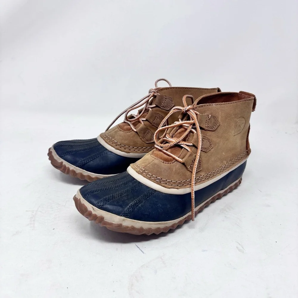 Sorel Out N‎ About Plus Duck Boots Womens 5 Elk Brown Black Waterproof